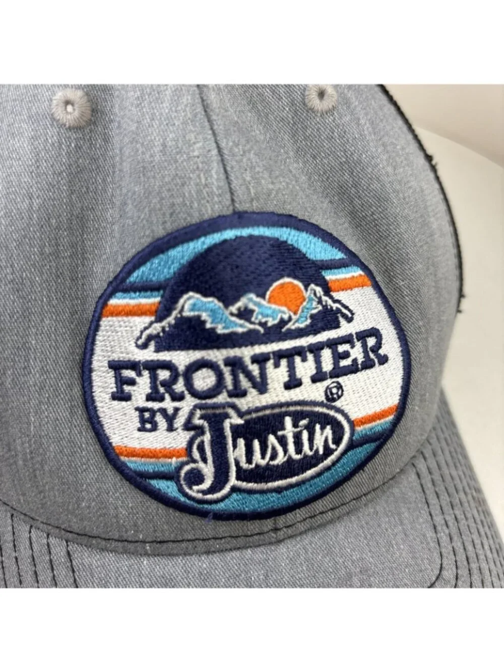 Frontier By Justin Snapback Trucker Hat Gray One Size Adjustable Richardson